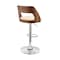 Armen Living Paulo Adjustable Swivel Cream Faux Leather and Walnut Wood Bar Stool with Chrome Base LCPQBAWACR - alternate 7